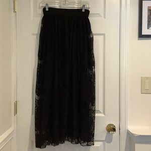 Women’s Black Lace Whimsigoth Witchy Stevie Nicks Alt Emo Cottagegoth Skirt M